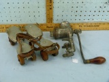 Pair of Winchester roller skates & Winchester meat grinder