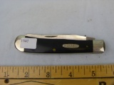 Case XX USA 2254 2-blade knife, smooth black handles