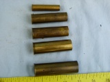 5 Brass casings, Remington & UMC