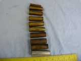 10 casings, 9 are brass, various makers