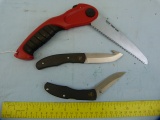 PRC 2-knife set w/sheath, & Buck Tree Saw, 2x$