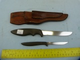 Gerber 2-knife set: Shorty & Pixie, w/leather sheath