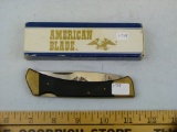 American Blade AB-7 Ebonite lockback knife, Japan