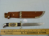 P Holmberg Eskilstuna Sweden knife w/leather sheath