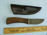 Custom skinner knife, damascus blade, stamped DH