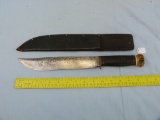 Marble's USA Trailmaker knife, w/leather sheath