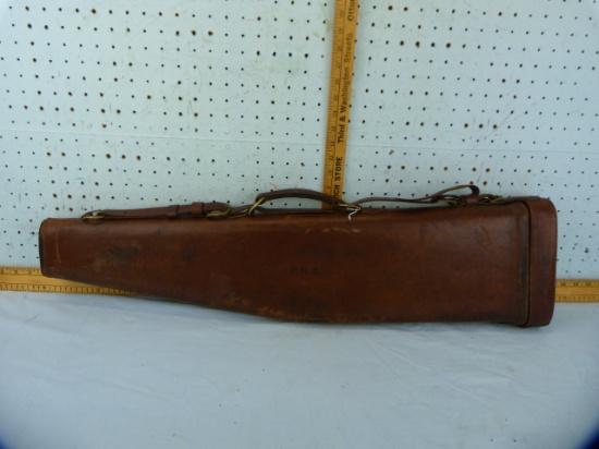 Red Head F.N.D. leather gun case, stamped 28/175FRA