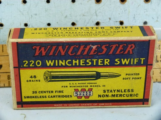 Ammo: box/20 Winchester .220 Win Swift, K2221C