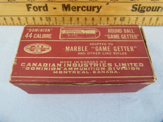 Ammo: box/50 CIL Dominion 44 cal round ball "Game Getter"