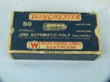 Ammo: box/51 Winchester .380 Automatic Colt Full Patch