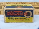 Ammo: box/50 Western .25 Stevens Rimfire K1240R