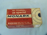 Ammo: box/50 Monark .38 Special No. 38D