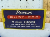 Ammo: box/50 Peters 9 m/m Luger, No. 3651