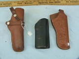 3 Leather holsters, Black Sheep, Safariland, & Hunter, 3x$