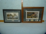 2 signed prints with duck stamps, Reece & Krumrey, 2x$