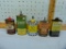 5 Oil tins, various conditions