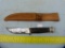 Case knife w/leather sheath, leather wrapped handle