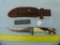 Schrade USA 153UH knife w/leather sheath & sharpener
