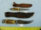 2 German stag handle knives w/leather sheaths, 2x$