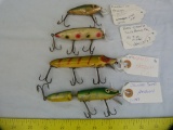 4 Fishing lures, 3 Heddon & 1 South Bend, 4x$