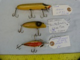 3 Fishing lures: 2 Heddon & 1 South Bend, 3x$