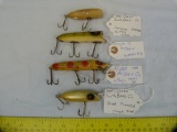 4 Fishing lures: 2 Heddon & 2 South Bend, 4x$