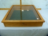 Wood & plexiglass display case, angled top