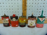 5 Oil tins: Wards, Sears, Outers, Remington gun oil & Singer