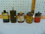 5 Gun oil tins, various conditions