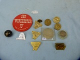 13 pins, medallion, marble: Ducks Unltd, Colt, & Winchester