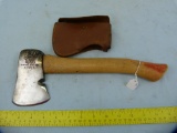 Buster Brown Shoes hatchet w/nail puller & leather sheath
