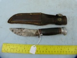 Marble's USA knife, Pat 1916(?), w/leather sheath
