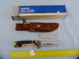 Schrade USA 153UH Super-Sharp knife w/leather sheath & box