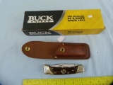 Buck USA 111 lockback knife w/leather sheath & box