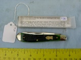 Schrade Walden USA 1194 green trapper knife w/case