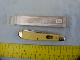 Schrade Walden USA 1194 yellow trapper knife w/case