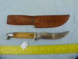 Queen Cutlery Q Steel knife w/leather sheath