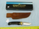 Schrade+ USA Mini Pro Hunter knife w/leather sheath & box