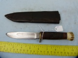 Marble's USA canoe knife w/leather sheath