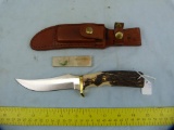 Schrade USA 172 UH Cronatron knife w/leather sheath