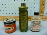 3 Marble's items: cleaning solvent & patches
