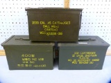 3 Metal ammo cans, 7-1/8