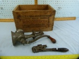 3 Winchester items: ammo box, wrench, & grinder
