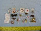 19 Winchester items: pins, marbles, sleeves; & Buffalo Bill pin