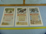 3 Reproduction Winchester calendars w/prints