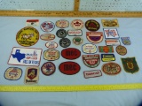 32 Cloth patches, gun related, various sizes