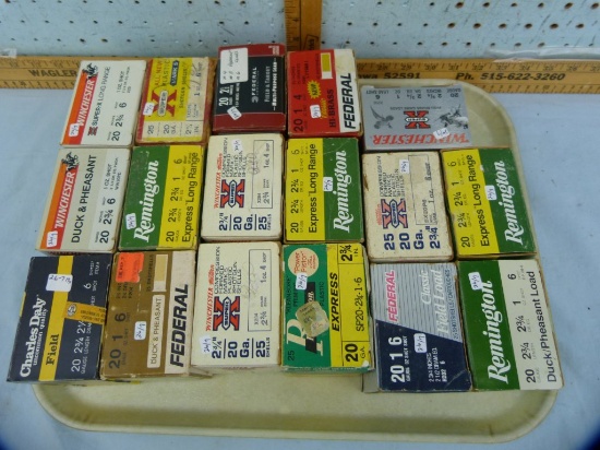 Ammo: 17 boxes/25 mixed 20 ga, 2-3/4" 4-6 shot, 17x$