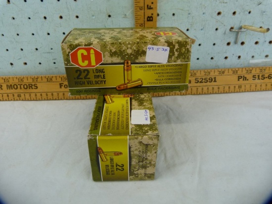 Ammo: 2 boxes/500 CI .22 LR, 2x$