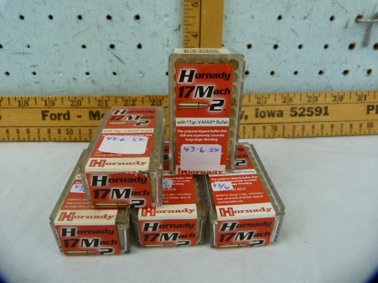 Ammo: 5 boxes/50 Hornady 17 Mach 2, 5x$