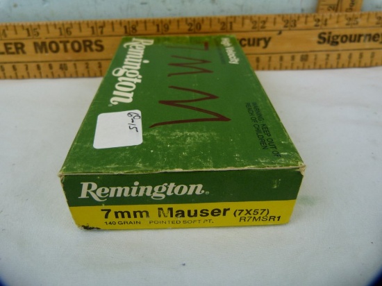 Ammo: box/20 Remington 7 mm Mauser (7x57), 140 gr